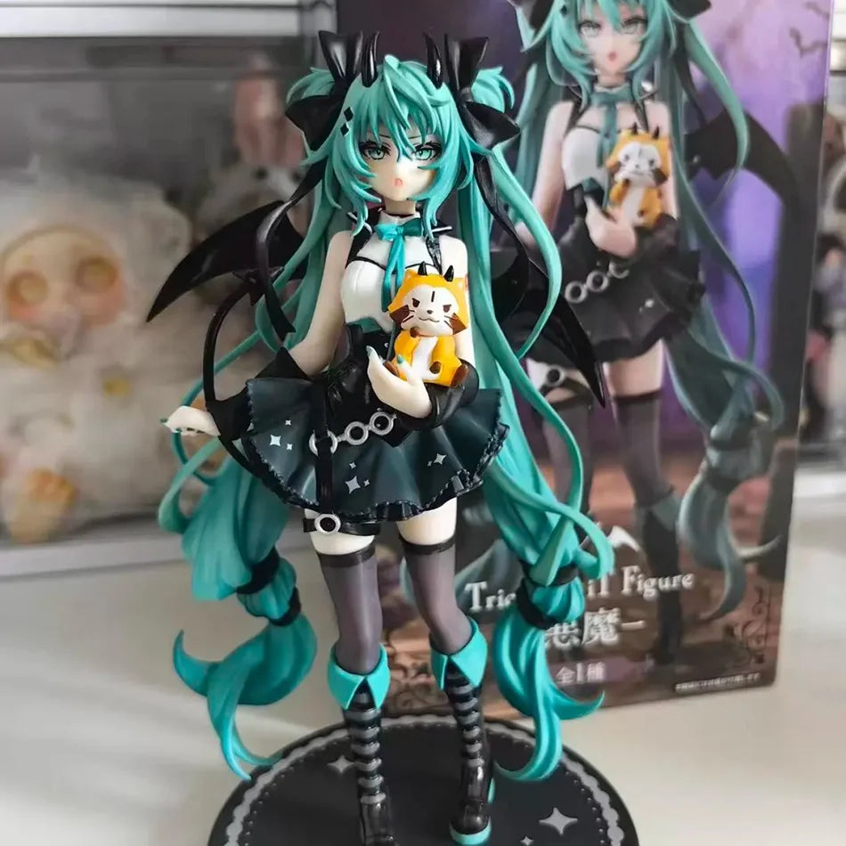 New 18cm Anime Hatsune Miku Figure Sexy Character Ornaments Little Devil Raccoon Kawaii Car Decoration Collectible Model Gift
