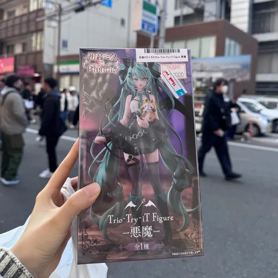 New 18cm Anime Hatsune Miku Figure Sexy Character Ornaments Little Devil Raccoon Kawaii Car Decoration Collectible Model Gift