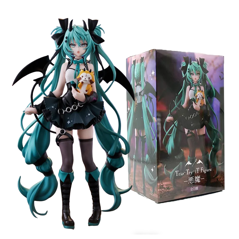 New 18cm Anime Hatsune Miku Figure Sexy Character Ornaments Little Devil Raccoon Kawaii Car Decoration Collectible Model Gift