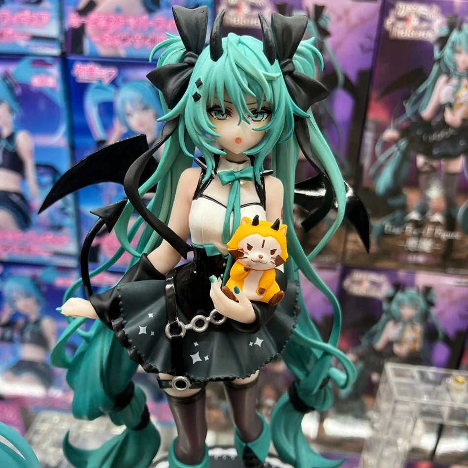 New 18cm Anime Hatsune Miku Figure Sexy Character Ornaments Little Devil Raccoon Kawaii Car Decoration Collectible Model Gift