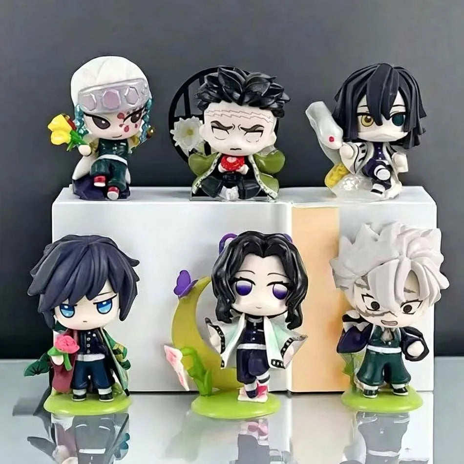 HOT Demon Slayer Anime Figure Set Q Version PVC Collectible Model Toy for Kids Adults Anime Fans Gift