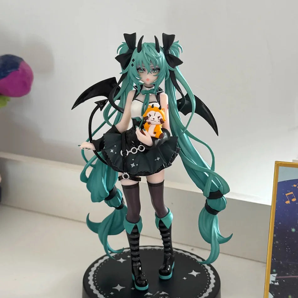 New 18cm Anime Hatsune Miku Figure Sexy Character Ornaments Little Devil Raccoon Kawaii Car Decoration Collectible Model Gift