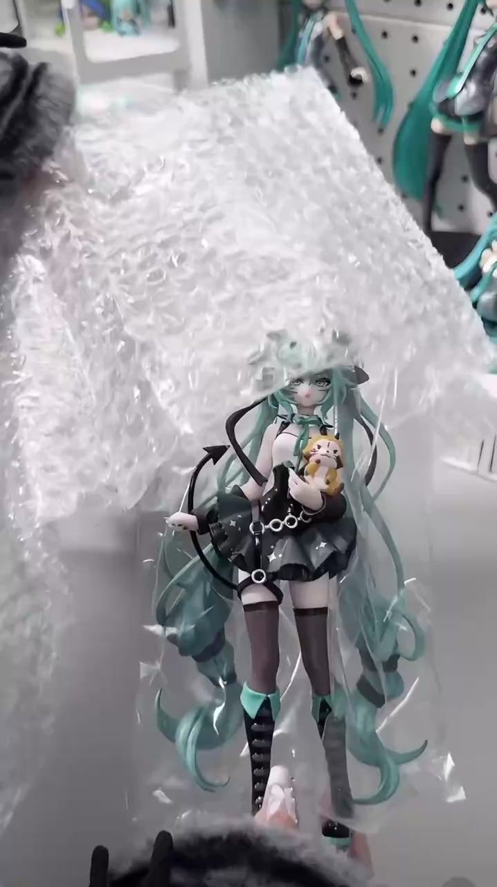 New 18cm Anime Hatsune Miku Figure Sexy Character Ornaments Little Devil Raccoon Kawaii Car Decoration Collectible Model Gift