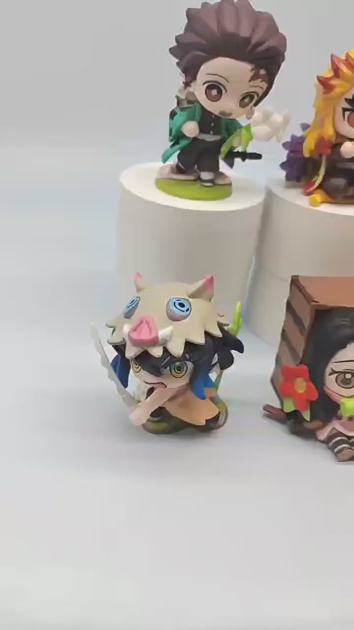HOT Demon Slayer Anime Figure Set Q Version PVC Collectible Model Toy for Kids Adults Anime Fans Gift